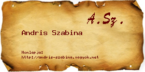 Andris Szabina névjegykártya